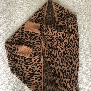 Open Front Leopard Print Sweater